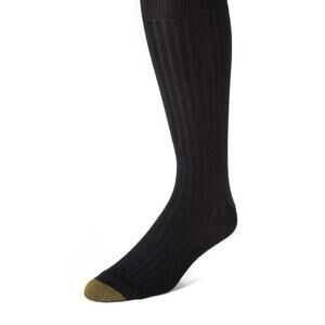 Vintage NWT 3 Pair Set Gold Toe Adam's Rib Black Long Stretch Socks